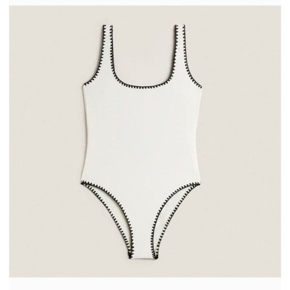 Zara Other - Zara Home One Piece Swimsuit Contrast Stitch Women's Size Large
